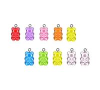 GRADENEVE 20pcs Resin Bear Shape Pendants for DIY Jewelry Making Mini Charms with Hanging for Bracelet Necklace Earring Craft Accessories