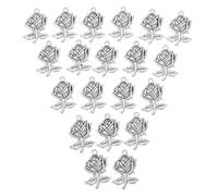 GRADENEVE 20pcs Vintage Rose Flower Charms for Jewelry Making Cute Alloy Pendants for Necklaces Bracelets Durable Fade Resistant DIY Accessories