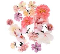 GRADENEVE 21pcs Flower Hair Clips Set for Women with 3d Layered Petal Design, Alloy and Cloth Material, Realistic Appearance Decorative Hair Accessories Suitable for Holidays and School