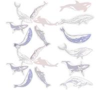 GRADENEVE 225 Sheets DIY Scrapbook Sticker Whale Pattern Sticker Assorted Color Pet Material Decorative Photo Album Packaging Boxes for Handmade Greeting Cards Beginners Friends