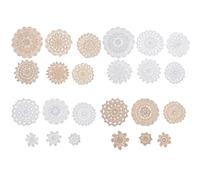 GRADENEVE 24pcs Cotton Flower Appliques Lace Embellishments for DIY Sewing Projects, Handmade Crochet Flowers Suitable for Brooches and Clothing Decoration