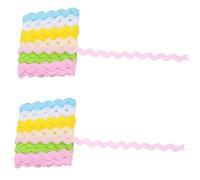 GRADENEVE 2pcs 5mm Colored Wavy Edge Fringe Trim Ribbon for DIY Sewing Crafts, Multi-Purpose Decorative Garment Edging, Suitable for Gift Wrapping, Home, Shoes, and Hats