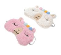 GRADENEVE 2pcs Alpaca-Shaped Sleep Eye Masks Soft Light Blocking Blindfolds for Travel and Rest, Portable Comfortable Eye Covers in White and Pink Random Color