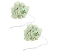 GRADENEVE 2pcs Green Bath Scrubber Exfoliating Washcloth Bar Soap Loofah Slot for Shower Body Use