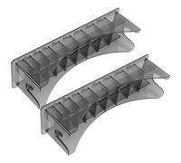 GRADENEVE 2pcs Hair Clipper Storage Case with 10-Slot Plastic Organizer for Salon Combs and Clipper Guards, Travel-Friendly Design for Barbershop Use and Daily Organisation