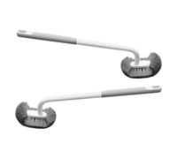 GRADENEVE 2pcs Long Handled Toilet Brush Set with Soft Bristles and Curved Design for Family Bathrooms, Sturdy Pp and Tpe Material Bathroom Brush for Scrubbing and Removing Stains