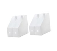 GRADENEVE 2pcs Magazine File Holder 9x24x27cm Plastic Document Organizer Frosted White Desktop Storage for Office and Home
