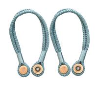 GRADENEVE 2pcs Magnetic Curtain Tiebacks Rope Holdbacks for Window Draperies Decorative Braided Design for Thin and Thick Curtains Modern Style Holdbacks Grey Blue