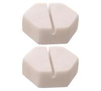 GRADENEVE 2pcs Marble Hexagon Business Card Holder Desktop Stand White