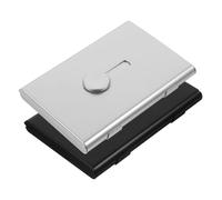 GRADENEVE 2pcs Men's Business Cards Holder Card Storage Box Money Clip Metal Case for Office Supplies