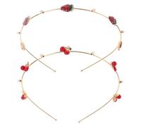 GRADENEVE 2pcs Metal Headbands Cherry and Strawberry Design, Wearable Alloy Hair Accessories, Sturdy and Attractive for Family Gatherings and Parties