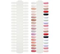 GRADENEVE 2pcs Nail Gel Display Boards 72 Tips Nail Palette with Natural Color Sample Sticks for Salon Use