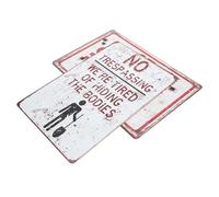 GRADENEVE 2pcs Outdoor Garden Warning Signs Weather-resistant Iron Art Pendants Caution Boards for Parks Lawns and Courtyards