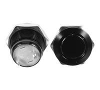 GRADENEVE 2pcs Oxide Black Push Button Switch Flat Top Momentary Silver Alloy for Car Truck Boat Industrial Equipment DIY Projects