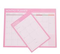 GRADENEVE 2pcs Pink Work Planner Monthly Planner Paper Agenda Noting Book Easy to Write on Portable for Students and Teachers