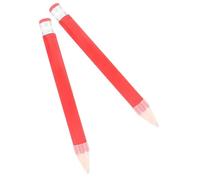 GRADENEVE 2pcs Red Wooden Pencil Props 35cm Long with Large Eraser and Plastic Case for Performance and Activity Prizes Special Effect Blending and Uniform Colour