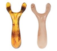 GRADENEVE 2pcs Resin Dual Fork Nose Scraper Gua Sha Tool for Muscle and Arm, Handheld Head Massager Comb that Regulates Meridians and Promotes Overall Body Health, for Salon Use
