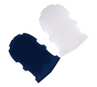 GRADENEVE 2pcs Silicone Bath Massage Gloves with Ergonomic Design for Improvement Semi- White and Dark Blue Body Spa Accessories