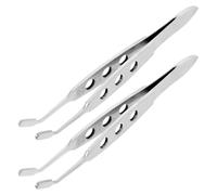 GRADENEVE 2pcs Stainless Steel Meibomian Massage Forceps Tweezers Round Tips for Eyelid Gland Blockage Unclogging, Eye Care Tool for Daily Beauty and Eyelid Treatment