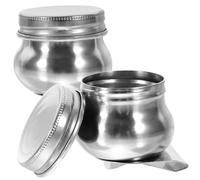 GRADENEVE 2pcs Stainless Steel Paint Cup Palette Clip Cover for Oil Watercolor Painting Supplies Drawing