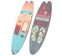 GRADENEVE 2pcs Wooden Surfboard Plaque Decoration Summer Theme Patterns for Garden and Front Door, Retro Style Adds Joyful Atmosphere to Beer Festival Party and Porch Decoration