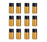 GRADENEVE 30 Pcs 5ml Amber Glass Sample Bottles with Black Lids for Essential Oils and Perfumes, Easy to Fill Small Refillable Bottles for Travel Kit and Business Samples