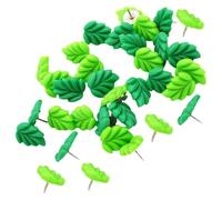 GRADENEVE 30pcs Leaf-shaped Thumb Tacks Resin Decorative Pushpins for Home and Office Use, Small Sturdy Green Pins for Geography Lessons and Art Craft Activities