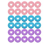 GRADENEVE 30pcs Plastic Heart-shaped Book Binding Discs for Organizing Papers and Fastening Documents, Blue Rings Suitable for Document Classification and Key Organizing