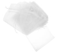 GRADENEVE 30pcs White Sheer Wine Bag Drawstring Wine Wrapping Bag with Easy to Open and Close Portable Cloth Candy Storage for Wedding and Baby Shower during Graduation Season
