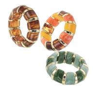GRADENEVE 3pcs Acrylic Chunky Bangles for Women Featuring Irregular Geometric Shapes, Stretchy Fit and Versatile Styling, for Festival and Party Wear with Bohemian Modern Flair