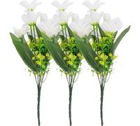 GRADENEVE 3pcs Artificial Lily Flowers Bouquet Silk Cloth and Iron Wire, DIY Delicate Lilies Arrangement for House and Porch Tabletop Decor, Year round Fake Flowers