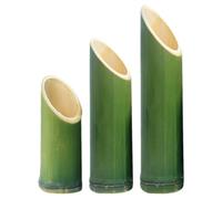 GRADENEVE 3pcs Bamboo Joint Flower Vase Set with Rustic and Modern Design Versatile Decorative Plant Pots Made from Natural Bamboo for Weddings and Special Occasions Green Colour