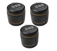 GRADENEVE 3pcs Black Wine Bottle Lock Cap - Resettable 3-Digit Combination Security Lock for Whiskey, Vodka, Spirits - Reusable Tamper-Proof Password Wine Stopper for Bar and Home Use