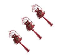 GRADENEVE 3Pcs Chinese Style Decorative Empty Sachet Pouch with Drawstring Delicate Red Sachet Bags for Storing Dried Flowers and Accessories Portable Festival Clothing Ornament