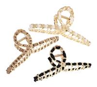 GRADENEVE 3pcs Metal Hair Claw Clips for Women Decorative Toothed Jaw Clips for Thick for Thin for Curly Straight Hair for Everyday Use Random Color