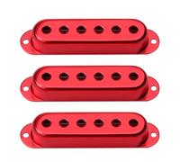 GRADENEVE 3pcs Red Metal Guitar Pickup Cover 50/52mm Open Hole Single Pickup Dust Protector for Electric Guitar Gb111