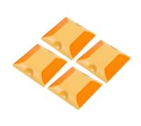 GRADENEVE 4 Pcs Yellow ABS Reflective Markers for Driveway with High Visibility Road Safety Reflectors, Raised Pavement Studs for Daytime Attention and Versatile Application on Highways