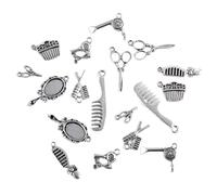 GRADENEVE 40pcs Alloy Pendant Charms DIY Jewelry Making Material Silver Mirror Comb Mini Scissors for Necklace Bracelet Crafting Accessories Assorted Vintage Style