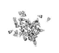 GRADENEVE 40pcs Tassel Hanging Bucket Cord Caps for Bracelets Cord Crimp Beads Tips Jewelry Crimp Ends Knot Covers for Jewelry Making Making Knot Covers Silver Stainless Steel