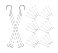 GRADENEVE 40pcs White Plastic Hanging Plant Hooks and Chains for Plant Pots and Bird Feeders, Supports Effective Drainage and Aesthetic Enhancement, for Patios and Indoor Use