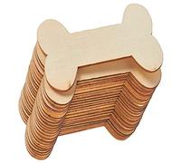 GRADENEVE 40Pcs Wooden Dog Bone Cutouts Unfinished DIY Craft Tags Smooth Edges Wooden Slices for Creative Home Decor and Art Projects