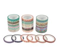 GRADENEVE 48 Rolls 3Mm Foil Washi Tape Set Ultra-Thin Japanese Paper Decorative Craft Tape for Scrapbooking Journals Planner Supplies with 4M Length Each