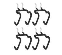 GRADENEVE 4pcs Black Steel Pegboard Tool Hooks with Rubber Tips for Sturdy and Easy Organization, Suitable for 2.5cm Hole Spacing, Garage Wall Organizer for Pliers and Hair Dryers