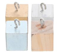 GRADENEVE 4pcs Density Cubes Wooden Blocks Brass Iron Aluminum Cube Shape Easy Handling Reliable for Repeated Use Science Education Classroom Studies