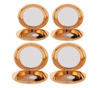 GRADENEVE 4pcs Empty Makeup Palettes Blush Powder Box round Plastic Metal Lightweight Organizer Case with Mirror for Daily Commutes and Parties Portable Compact Design
