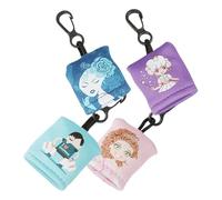 GRADENEVE 4pcs Eyeglass Cleaner Keychain Set with Printed Portable Glasses Cloths for Camera Lens Mobile Phone Screen Electronic Devices - Small Boy Little Witch Little Princess Designs