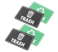 GRADENEVE 4pcs Magnetic Garbage Recycle Stickers for Trash Can and Recycling Bins, Scratch-resistant Magnets with Guidance, for Schools and Outdoor Use