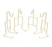 GRADENEVE 4pcs Metal Tea Cup Saucer Holder for Teacups and Saucers, Elegant Gold Wire Stand with Sturdy Construction, for Home Storage and Study Organisation