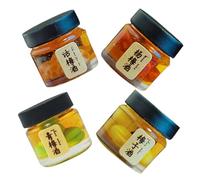 GRADENEVE 4pcs Mini Fruit Wine Ornaments Doll House Beverages Pretend Play Kitchen Accessories Dollhouse Kitchen Accessories Miniature Bottle Cake Toppers Resin