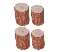 GRADENEVE 4pcs Small Tree Stump Plant Holder Wooden Stump Miniatures for Tabletop Decoration Rustic Chinese Fir Material Versatile Use Retains Original Wood Grain Natural Aesthetic Artistic